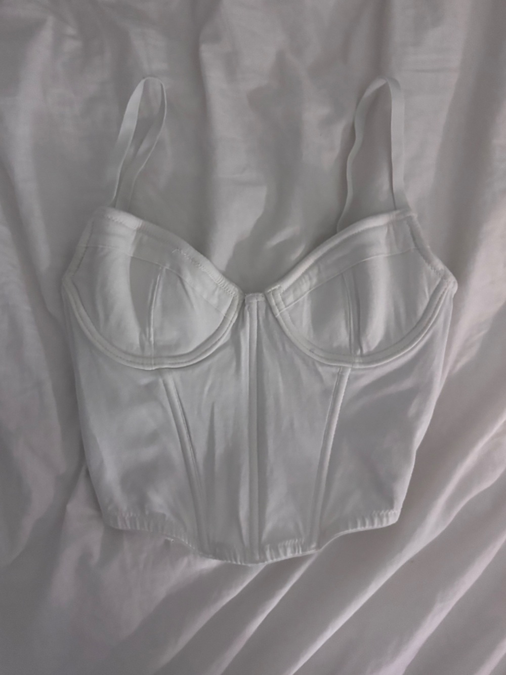 Garage White Bustier Crop Top - Bandeau Style